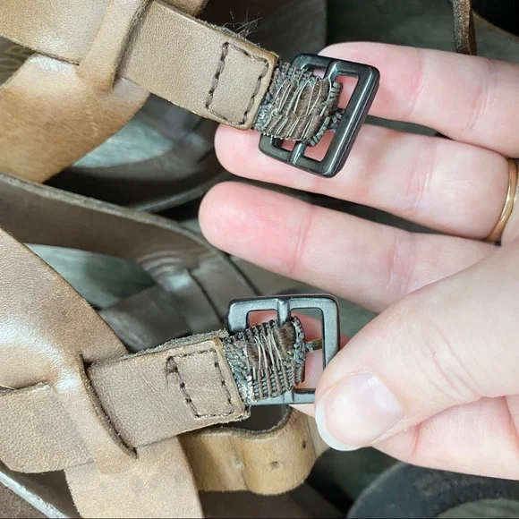 Kork-Ease brown leather platform wedge sandal 9 - Picture 9 of 12